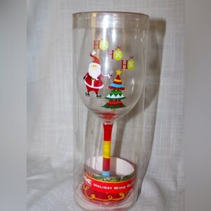 Christmas hand painted 15oz holiday wine glass new original box from Rite Aid